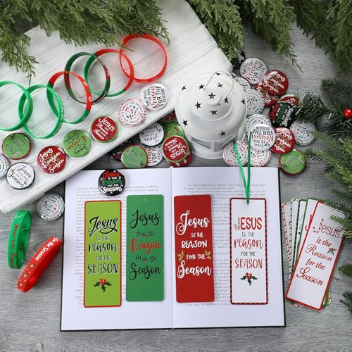 300 Pack Christian Christmas Gifts - Jesus is the Reason for the Season Religious Accessories Set