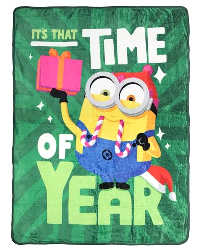 Despicable Me Minions Holiday Fleece Throw Blanket 46x60 Cozy Bed Couch Decor