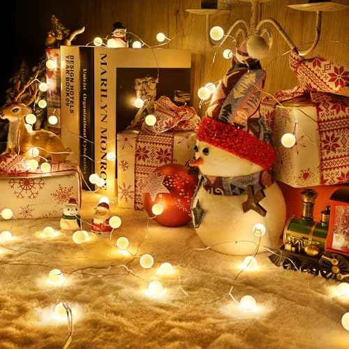 Lomotech Battery Operated Christmas Lights - 2 Pack Total 13ft 40LEDs Battery Fairy Lights with Timer for Home, Garden, Party, Holiday, Tree Decoration (Warm White)
