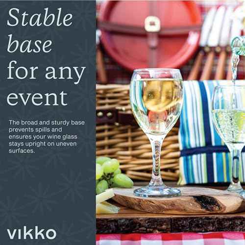Small Wine Glasses Set of 6 - 8.5 Oz Thin Stem White Wine Glasses - Vikko