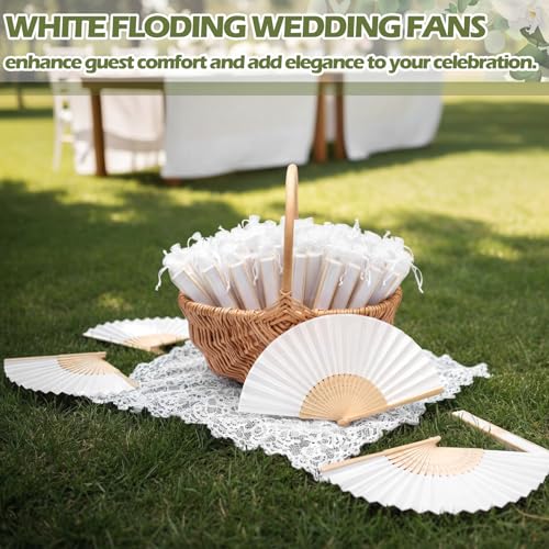 101 Pack Wedding Fans for Guests - DIY Foldable Hand Fans Bulk Set
