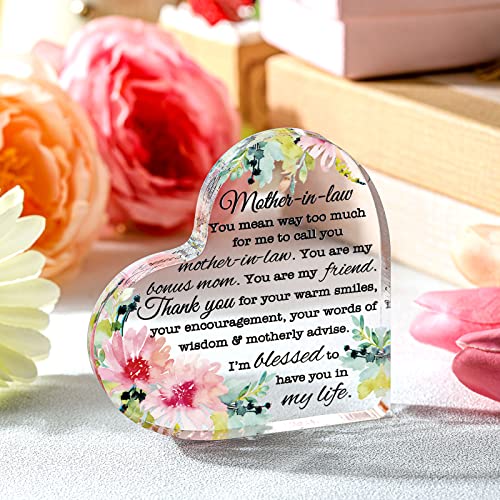 Jetec Heart Plaque Gift for Mom from Daughter Son – Mother in Law Edition
