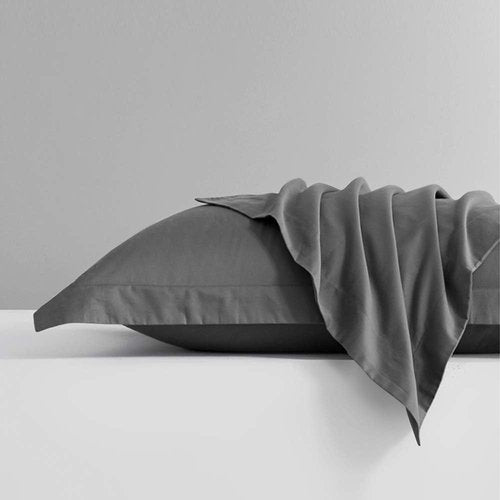 FLXXIE Microfiber Pillow Shams Set of 2 - Soft, Fade & Wrinkle Resistant Dark Grey Covers | 20x26 Inches