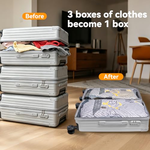 Wireless Rechargeable Vacuum Packing Bags Set - 10 Pack with Travel Size Compression Storage for Luggage & Home Organization - Variation of 10 Combo Set