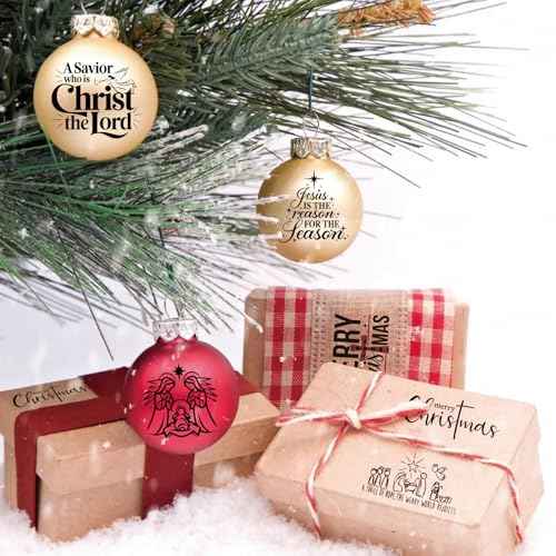 96Pcs Christmas Nativity Decals Stickers for Crafts Vinyl Christmas Word Stickers for Glass Jars Nativity Mason Jar Decals Sticker for Ornaments Ball Glass Cup Bottle Decor(love96)