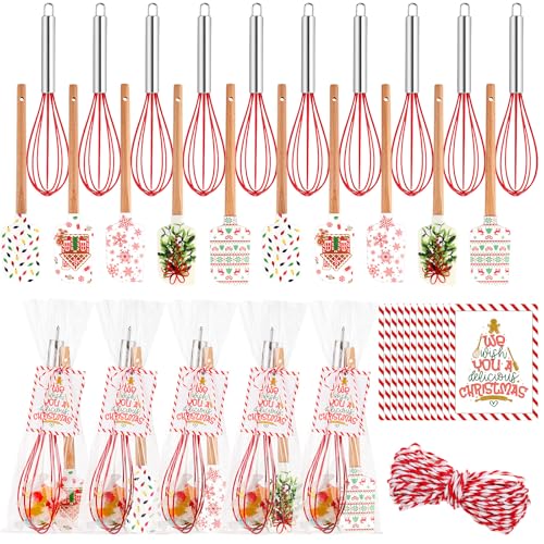 Christmas Baking Gift Set with Spatulas, Whisks, Greeting Cards & Bags