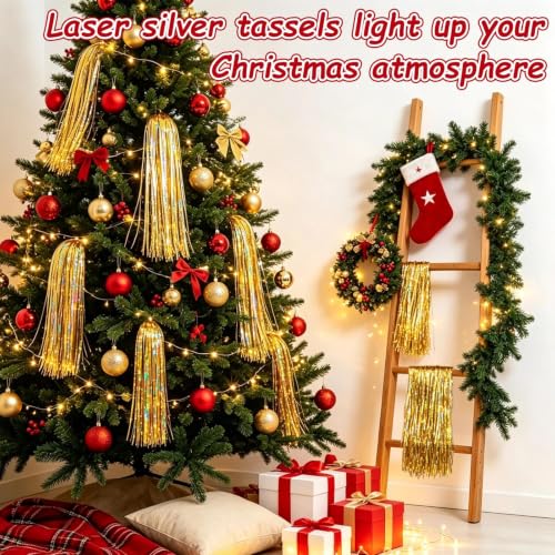 Wiaregom 10,000 Gold Iridescent Tinsel for Christmas Tree, Party & Wedding Decor