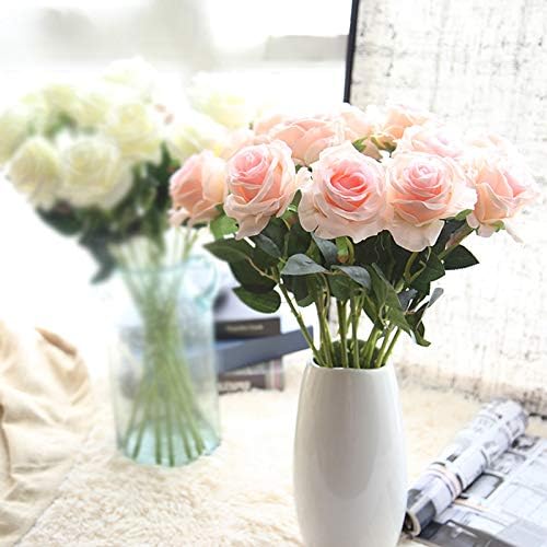 Real Touch Mini PU Tulips Bouquet - Premium Artificial Flowers for Wedding, Home & Event Decor (Set of 30, Cream White)