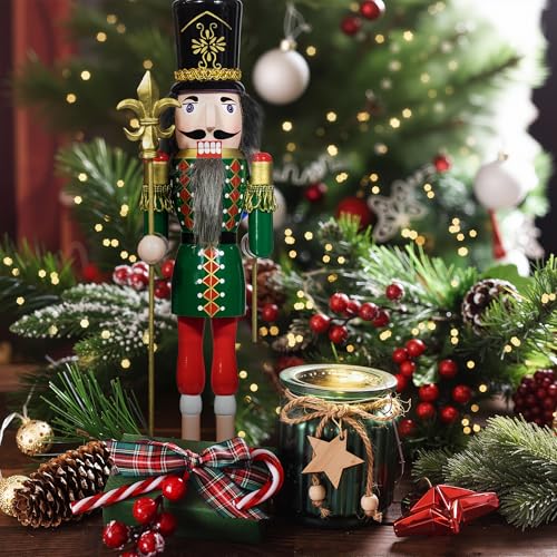 KI Store 15-Inch Double-Sided Nutcracker Soldier & Halloween Clown Decor
