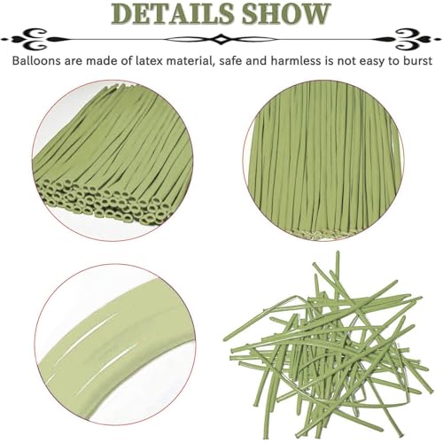ZBYDNG Metallic Green Long Balloons Premium 260 Twisting Animals Magic Balloons for Birthday Kids Wedding Party Supply 100pcs
