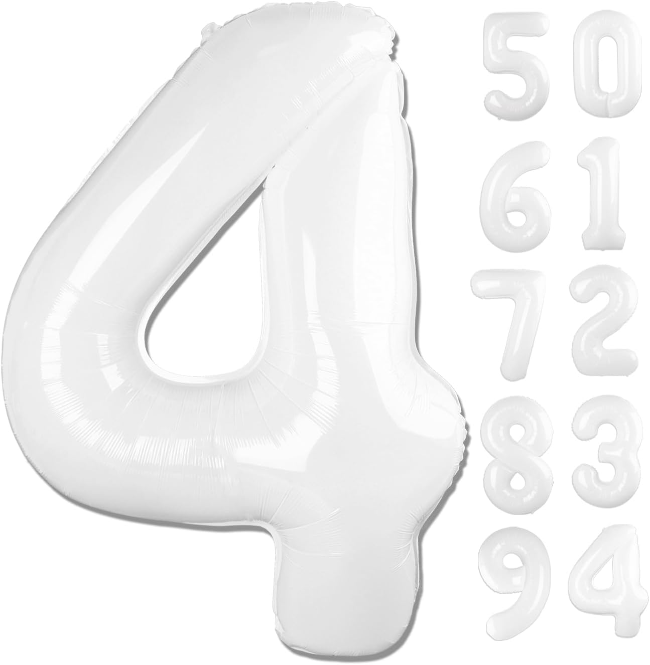 Translucent Number 4 Balloon by [Brand Name] - 40 Inch White Party Decoration for Celebrations