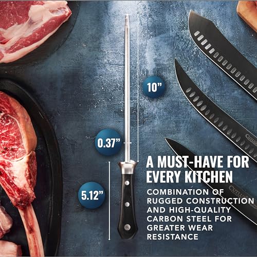 Cutluxe 10-Inch Honing Steel for Knives – Premium Knife Sharpening Rod