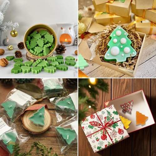 2 Pcs Christmas Tree Silicone Molds – 6 Cavities, Food-Grade Bakeware (Light Green)