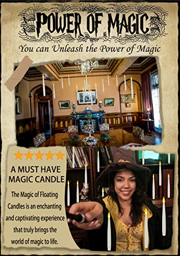 20PCS Halloween Floating Candles with Wand - Magic LED Flickering Decor