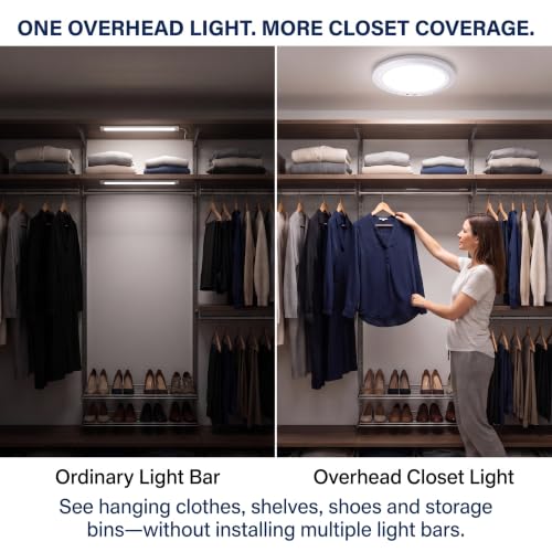 Rechargeable Ceiling Light with Remote & Motion Sensor - 2 Pack - 7.55 Inch, Dimmable 3-Color LED for Closet & Shower - Variation 2