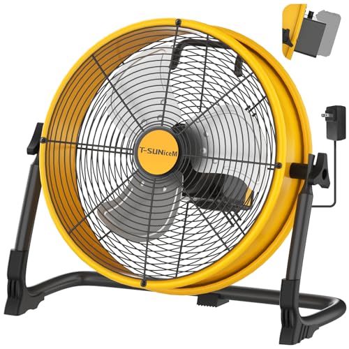 12-Inch Cordless Floor Fan for Dewalt 20V - Battery & AC Powered Portable Cooling