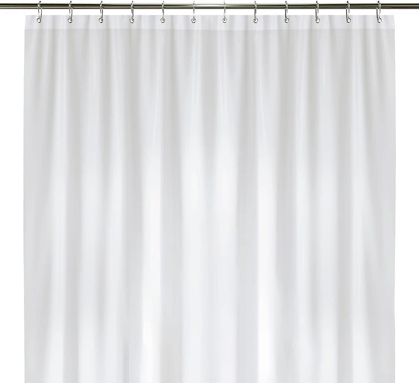 LiBa Bathroom Shower Curtain - Waterproof Plastic Shower Curtain Premium PEVA Non-Toxic with Rust Proof Grommets White 10G Heavy Duty Bathroom Accessories 72x72