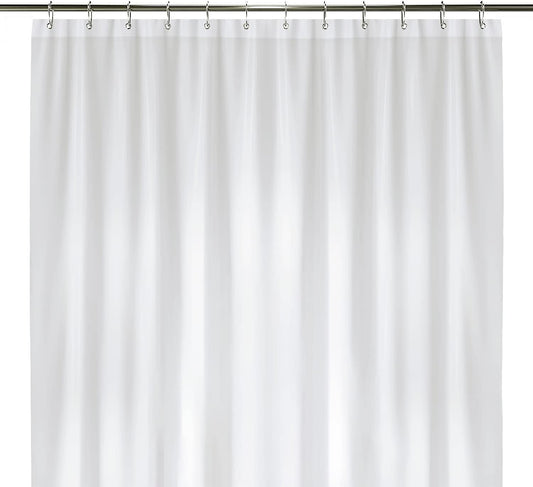 LiBa Bathroom Shower Curtain - Waterproof Plastic Shower Curtain Premium PEVA Non-Toxic with Rust Proof Grommets White 10G Heavy Duty Bathroom Accessories 72x72