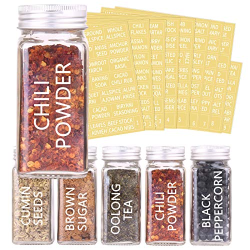 66-Piece Glass Spice Jars Set with Shaker Lids & 703 Labels - Variation 66