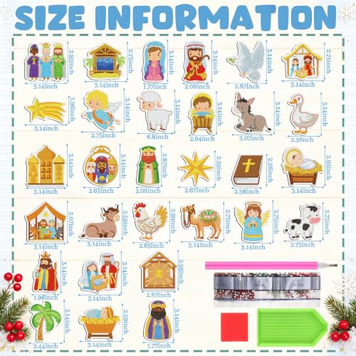 Copkim Christian Diamond Art Magnet Kit Jesus - 30 Refrigerator Magnets