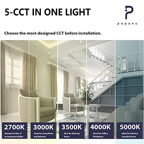 White 4 Inch Gimbal LED Recessed Lights 4 Pack - Adjustable, 1200lm