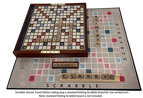 WS Game Company Scrabble Deluxe Travel Edition Wooden Board Game Set