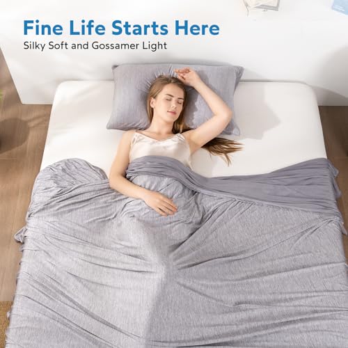 Cooling Blanket Queen Size for Hot Sleepers - Reversible Grey Bed Cover 90x90