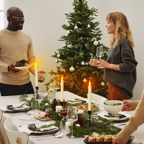 Cosylive 9 Pack Christmas Window Candles with Remote Timer – Flameless Taper Candles with Suction Cups