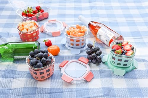 Ello Duraglass 2-Cup Food Storage Containers with Lids - Melon 4 Pack