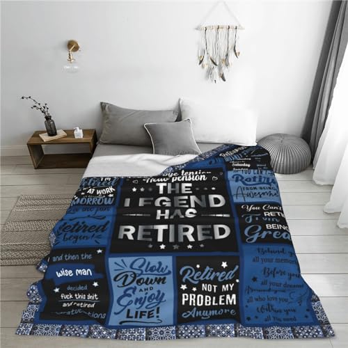 HJKGYHBJ Retirement Gifts for Men 2025, Retirement Blanket Gifts for Men, Best Retirement Gifts Ideas, Coworker Leaving Gift Retired Throw Blankets 50"X60"