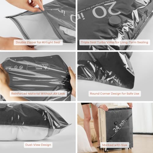16 Pack Vacuum Storage Bags with Wireless Pump for Travel & Suitcase