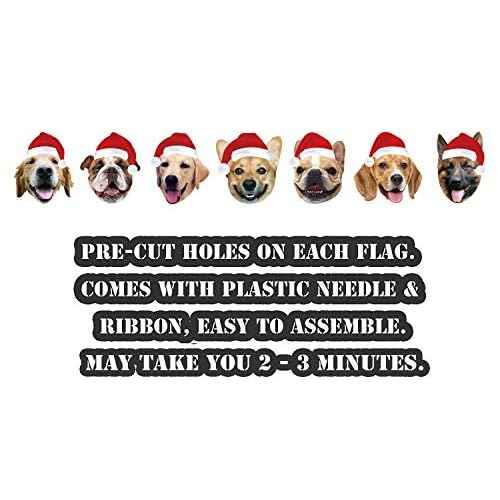 Dog Christmas Garland, Dog Face Christmas Hanging Decorations, Xmas Gift for Dog Lover