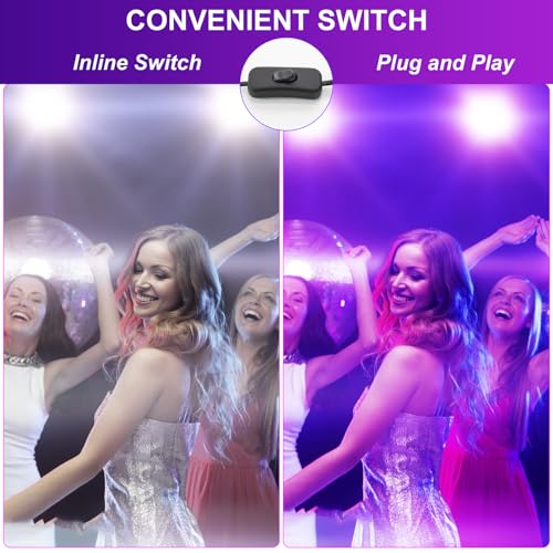 Waygor 50W Waterproof UV Black Light Floodlight for Glow Party Indoor Use