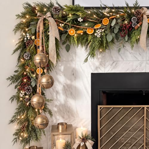 29-Inch Christmas Hanging Bells with Rope for Wreath & Holiday Decor