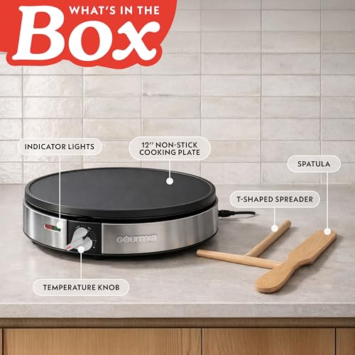 12-Inch Nonstick Crepe Maker with Temperature Control & Accessories