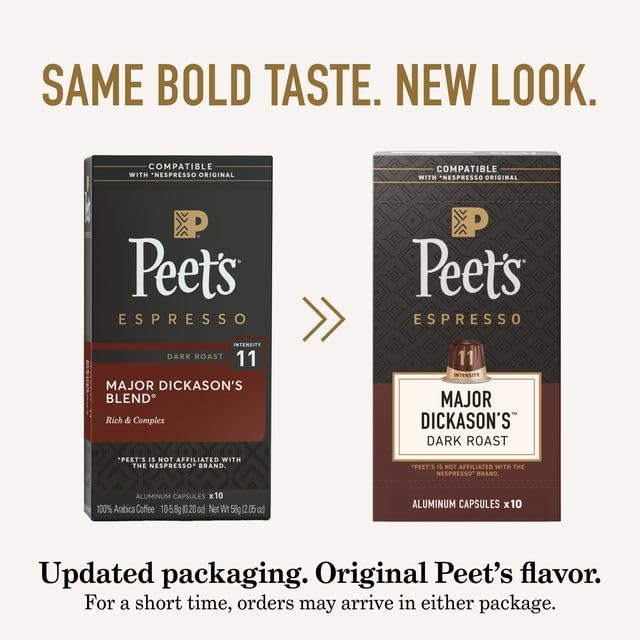 Peet's Coffee Espresso Capsules Signature Blend Variety Pack 40CT - Compatible with Nespresso Machines