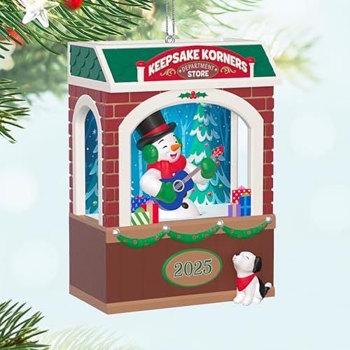 Hallmark Keepsake Christmas Ornament Rockin' Window Shopping 2025 Musical Snowman with Light & Motion