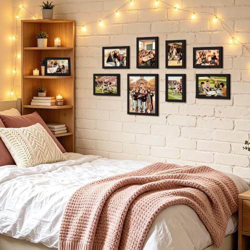 Upsimples Black Picture Frame Set of 19 - 8x10, 5x7, 4x6 Wall & Table Display