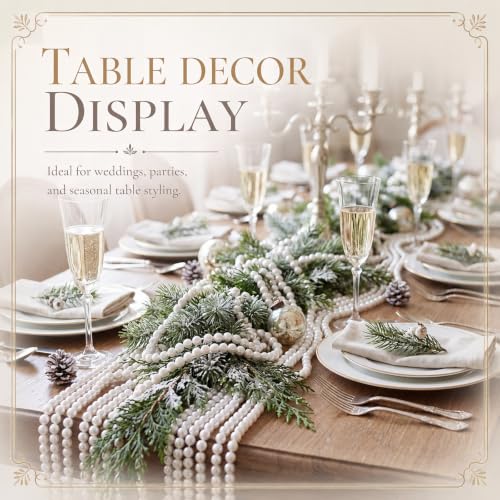 Riceshoot 19.7ft White Pearl Garland 14mm Faux Pearl String
