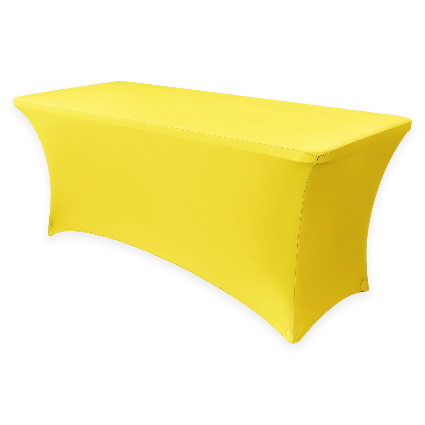 Obstal Spandex Table Cover 4ft Fitted Tablecloth Rectangular - Stretch Rectangle Folding Table Cloth for Birthday Party Wedding Banquet, Yellow, 48L x 24W Inch