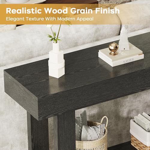 Viroformo Black Narrow Farmhouse Console Table - 47.2" Entryway Sofa Table