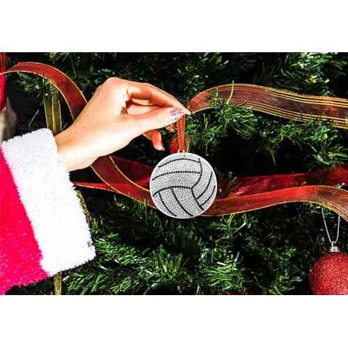 Volleyball Christmas Tree Decorations - Sparkling Volleyball Christmas Tree Ornaments Gift for Girls Boys Athlete Friends