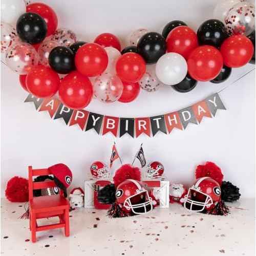 Black and Red White Balloons 50 Pack 12 Inch Latex Balloons with Confetti for Halloween Christmas Birthday Wedding New Year's Eve Valentine's Day Mother's Day Graduation Casino Party Decorations