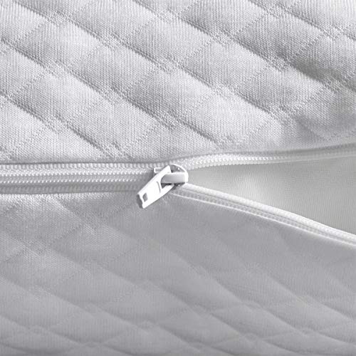 White Queen Shredded Memory Foam Pillow Set of 2 - Hypoallergenic Sleep Support