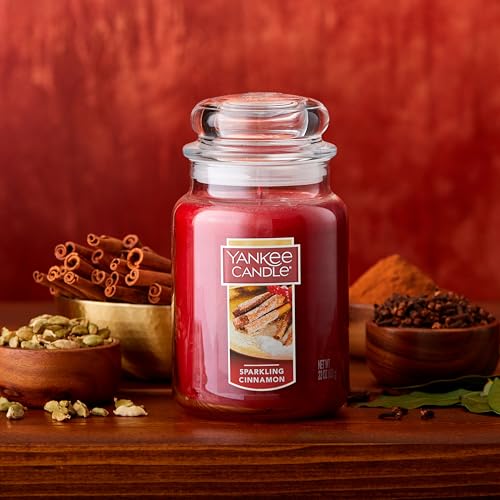 Sparkling Cinnamon Scented Candle - 22oz Large Jar, Long Burn Time