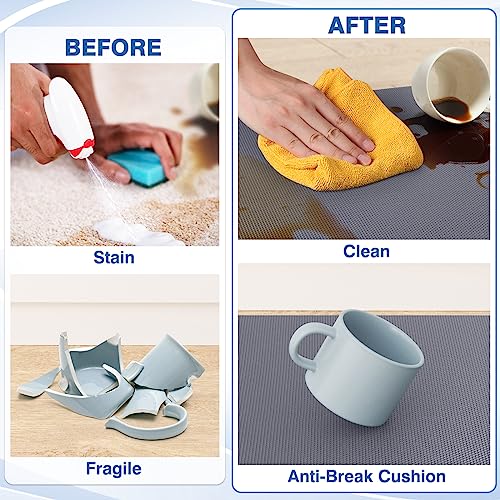 StepRite Kitchen Mats, 2PCS Kitchen Rugs, Cushioned Anti Fatigue Kitchen Mats for Floor, Non-Slip Standing Desk Mat, Waterproof Kitchen Rug Set for Kitchen, Floor, Office, 17.3"x30"+17.3"x47", Blue