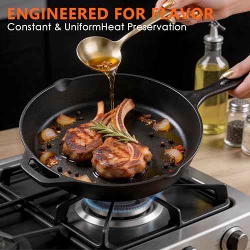 6-Piece Cast Iron Cookware Set with Dutch Oven, Skillets & Griddle - Pre-Seasoned, PFAS-Free