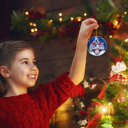 Rangers World Series Champions Christmas Ornament, Charlie Brown Texas Baseball Decorations,Texas Cute Rangers Ceramic Ornament Christmas Rangers Ornament