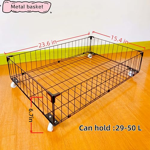 Jifader 4 Pack Under Bed Storage Drawers with Wheels - Large Capacity Shoe & Toy Organizer
