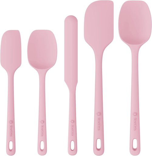 ChefAide Silicone Spatula Set - 5 Pieces, Heat Resistant Up to 600°F, Ergonomic Grip for Nonstick Cookware